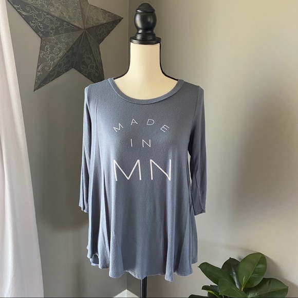 Altar'd State ‘Made in MN' Shirt Blue Sz Small - Picture 6 of 9